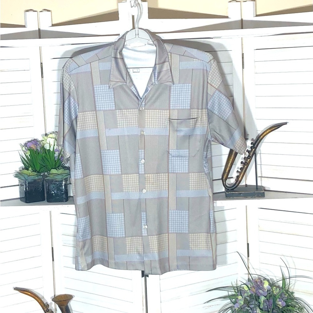 Vintage 90s Plaid Short Sleeve Shirt Medium